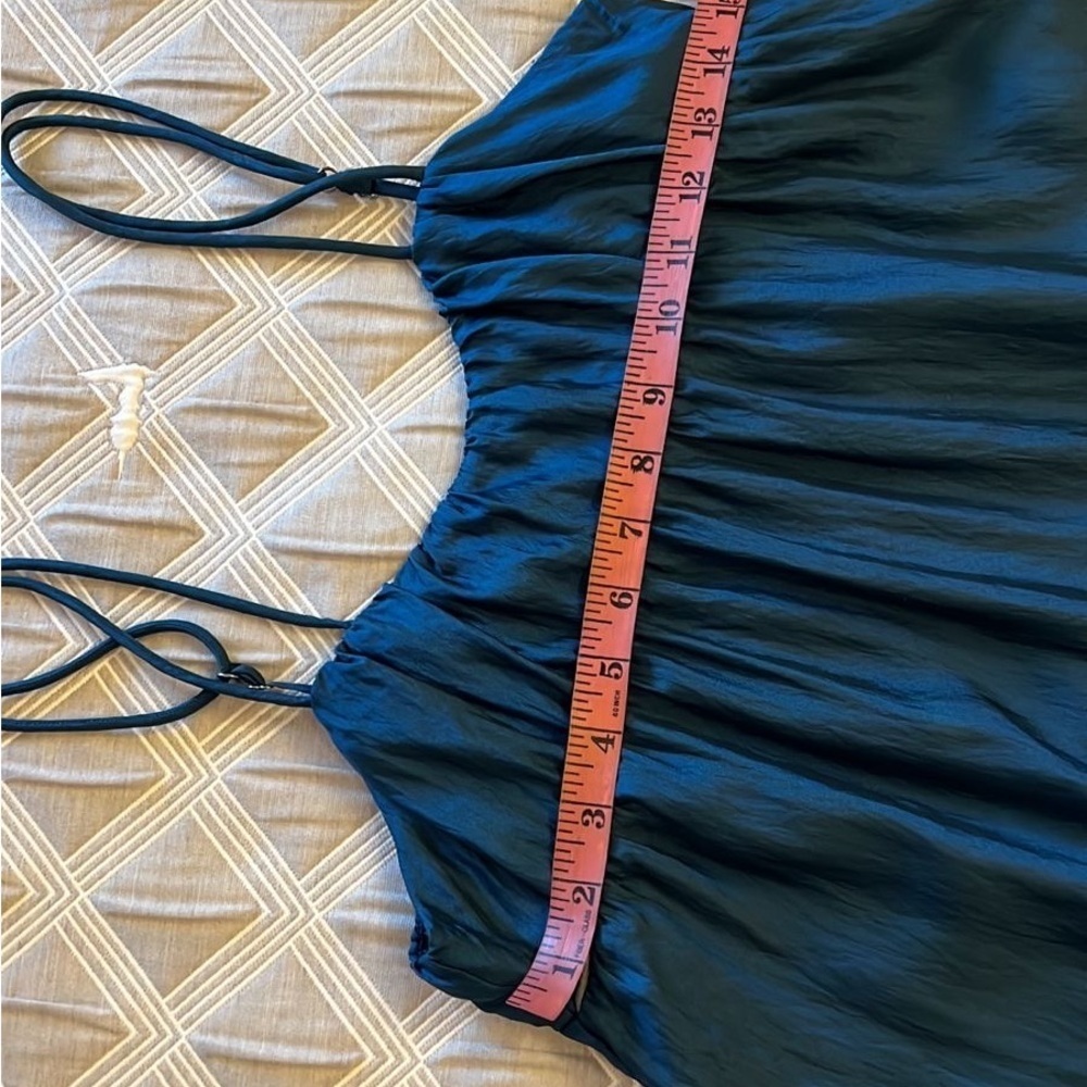Twist teal and black flowy summer dress size US 8 - Picture 3 of 9